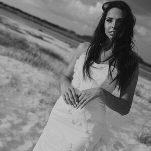 Modern corset wedding dress Kim Kassas Inspired